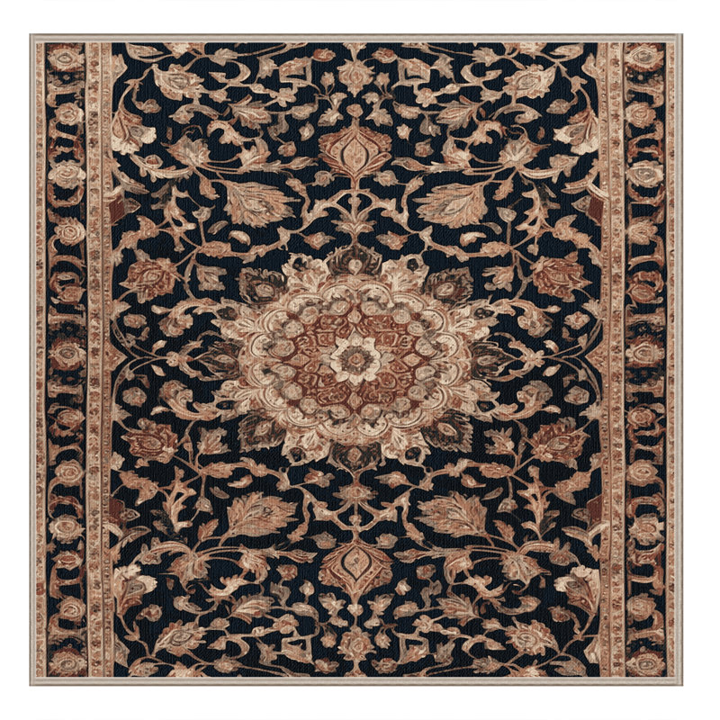 Tapis brun lavable à la machine, Carré 3 pi