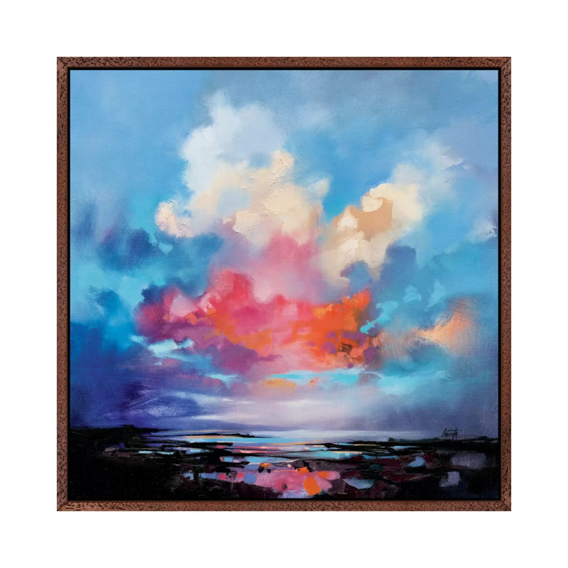 Diffusion I by Scott Naismith - Painting on Canvas, 45.72 cm H x 45.72 cm W, Classic Brown Wood Framed