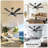 64'' 6 - Blade Modern Ceiling Fan With Led Lights And Remote Control, 3 Led Color Lights, 6 Speeds Reversible Dc Motor, Timer, For Indoor/covered Outdoor-1081426590