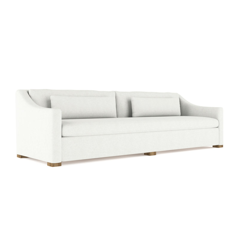 Crosby Slope Arm Sofa, 32.5" H x 120" W x 38" D, Weathered, Plush Velvet Blanc