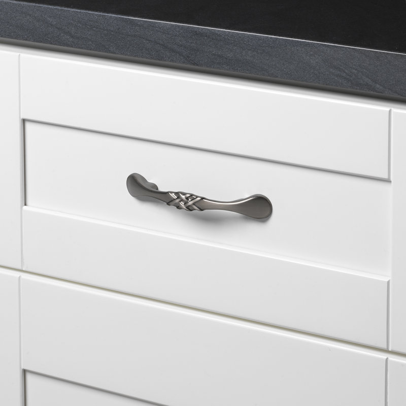 GlideRite Hardware Classic Braided Cabinet Bar Pull, Satin Pewter