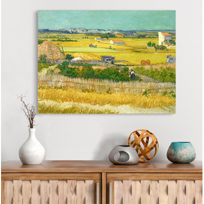 Harvest by Vincent Van Gogh - Wrapped Canvas Print