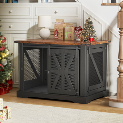 Mobilier de ferme pour ferme avec porte de grange coulissante et entrée latérale pour chiens de taille moyenne