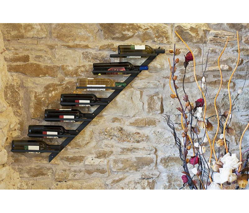 Isla 7 Bottle Wall Mounted Wine Bottle Rack Black