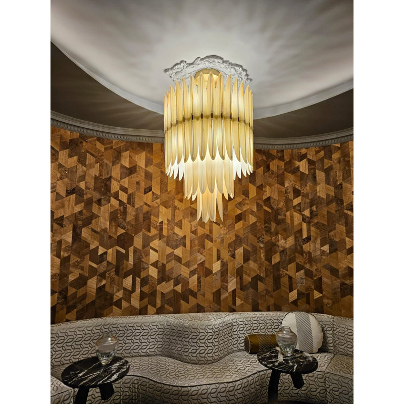Voliere Suspension Light - E12 & E26 Base - Gold - Natural White Finish - 43" H