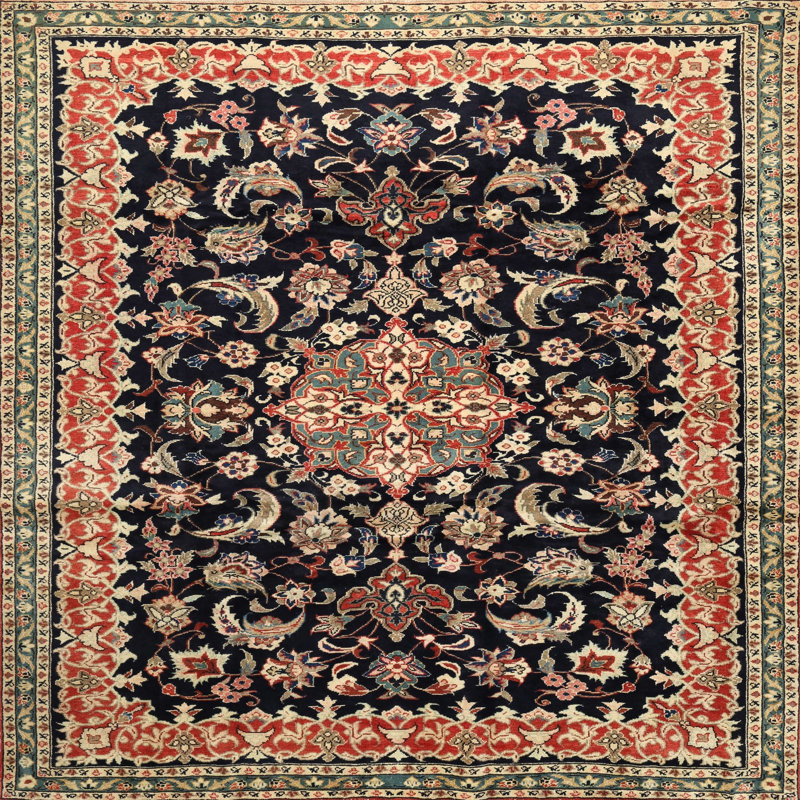 Tapis traditionnel noir / bleu Filsaime, Rectangle 2 pi x 5 pi