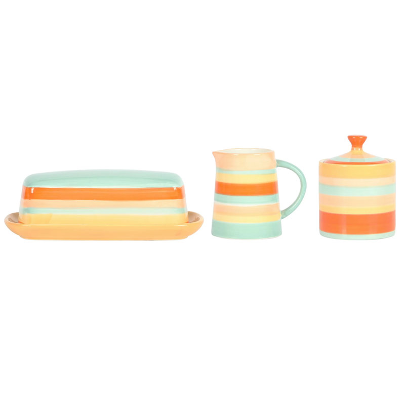 Ensemble de beurrier, pot à sucre et pot à crème 5 pièces Gracie Oaks