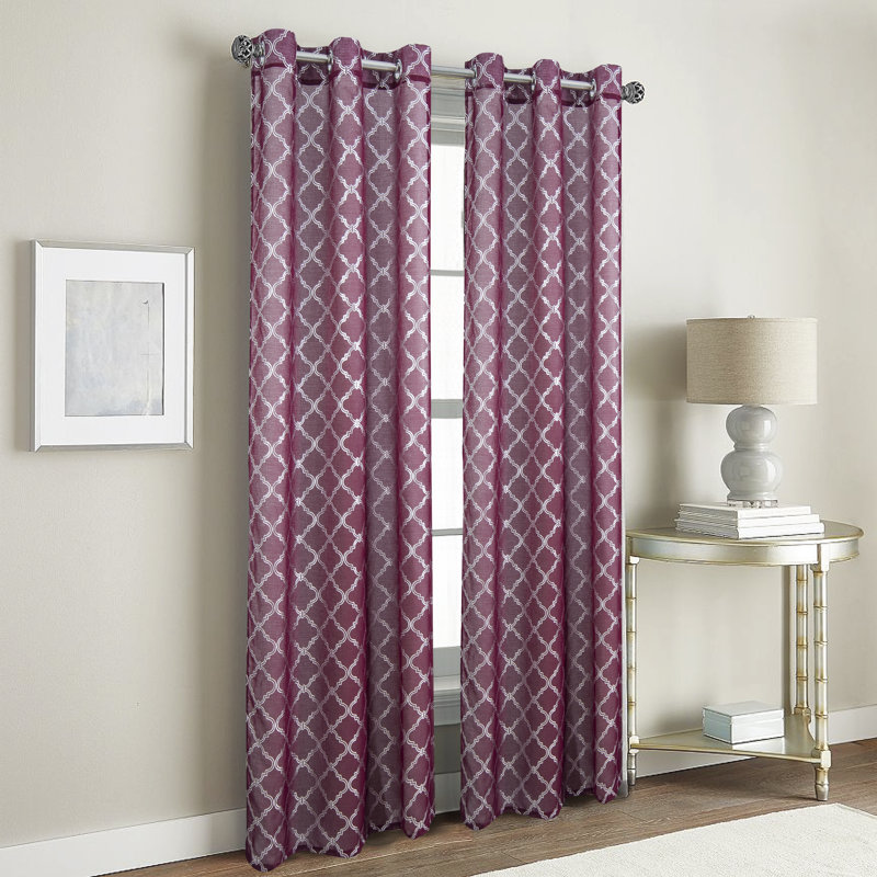 Mcardle Semi Sheer Curtain Single Panel, Burgundy