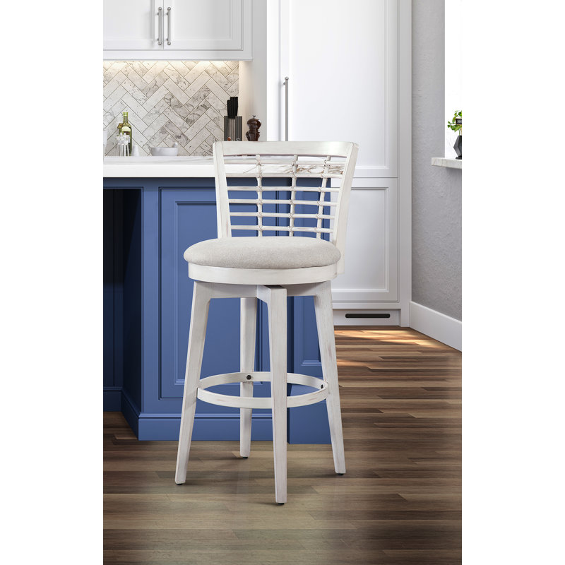 Beach Comber Counter Height Swivel Stool, Bar Stool (30" Seat Height), Whitewash