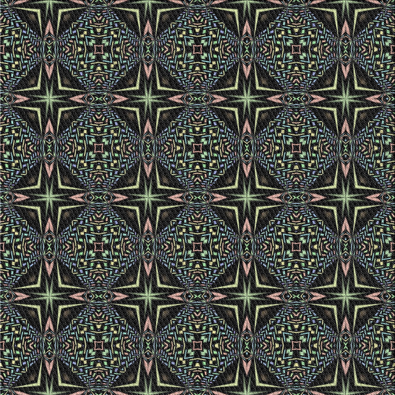 Tapis gris / olive Ikat, Carré 4 pi