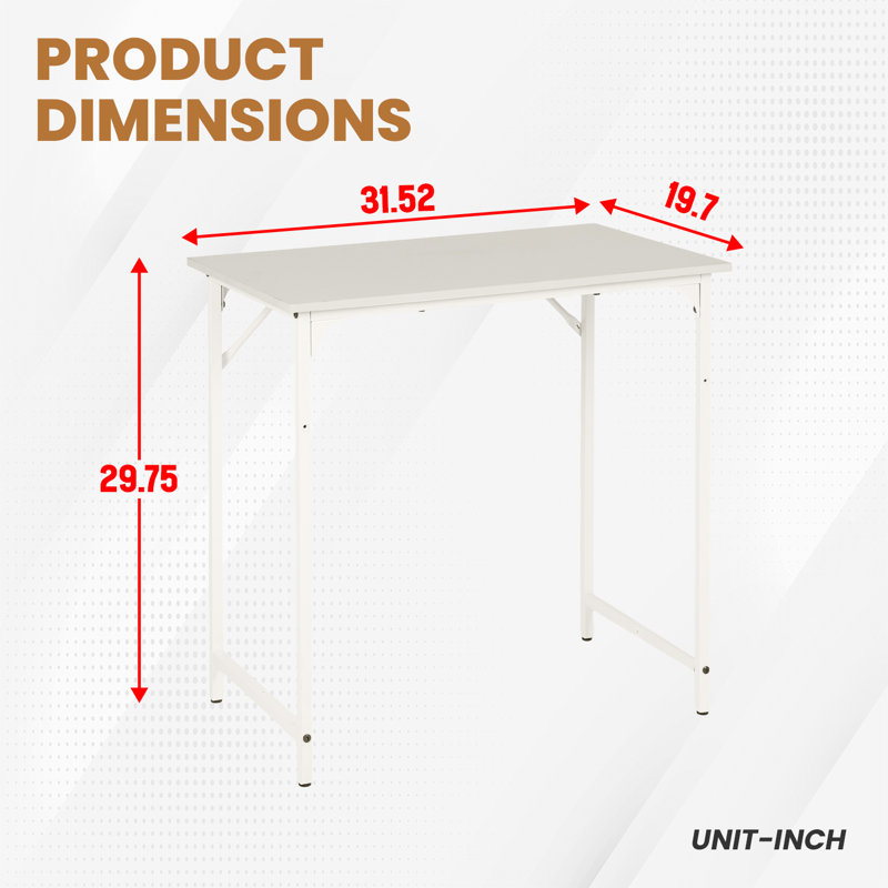 Computer Desk 32 Inch Adjustable Screw Feet Writing Table Wooden Modern Office Desk Simple Study Table with Robust Metal Frame for Office Home Study Writing