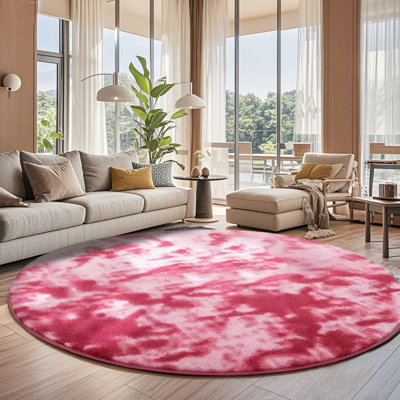 Plush Round Area Rug, Soft Fuzzy Shag Rug for Bedroom Living Room Balcony, Fluffy Carpet for Home Decor, Non-Slip Cozy Decorative Rug.