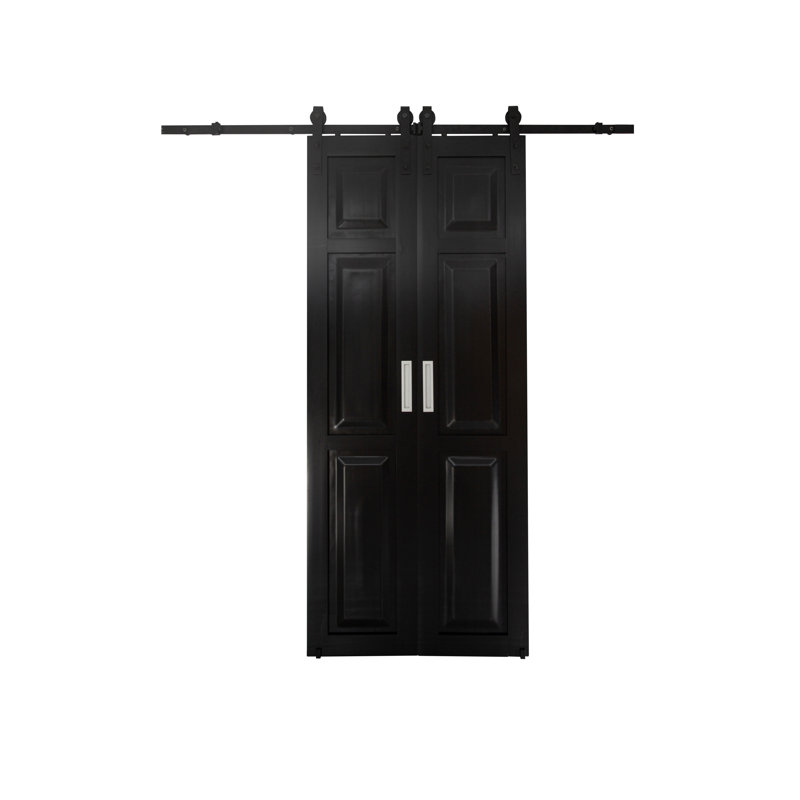 Porte de grange à panneaux en PVC / vinyle avec quincaillerie d'installation, 42 po x 84 po
