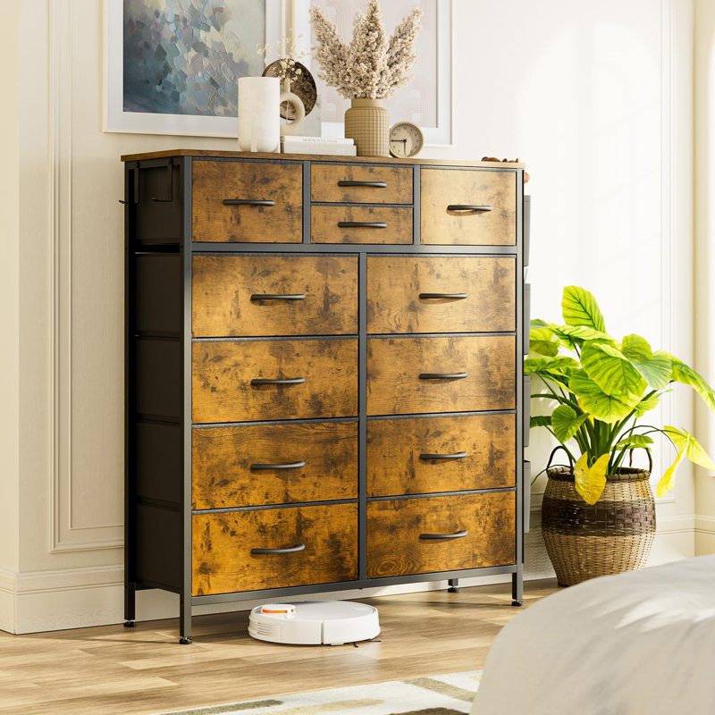 Steel 38.6'' W Dresser, Rustic Brown