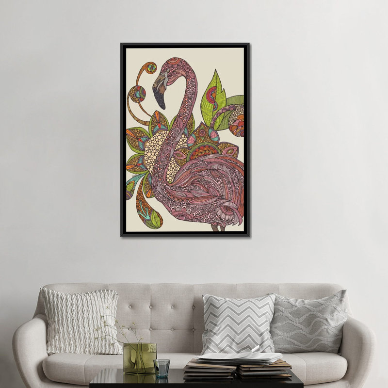 «Royal Flamingo» par Valentina Harper, reproduction sur toile tendue sur châssis, H 48 po x l 32 po x P 1,5 po