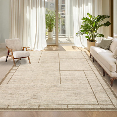 Tapis géométrique lavable pour le salon et la chambre à coucher