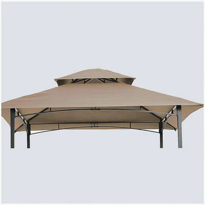 8x5Ft Grill Gazebo Replacement Canopy,Double Tiered BBQ Tent Roof Top Cover