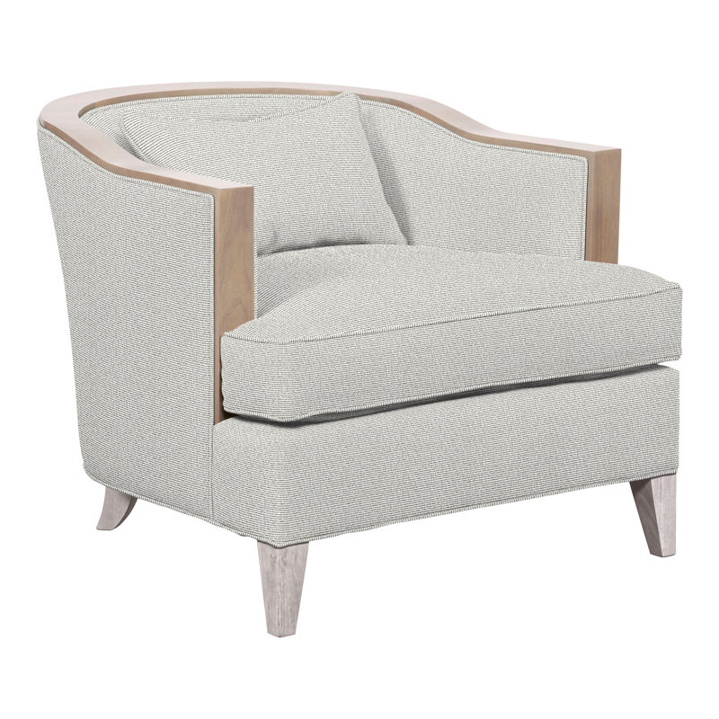 Thom Filicia Home Upholstered Barrel Chair, Dove Gray, Callaloo Cotton Polyester Blend