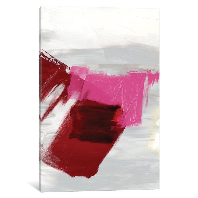 "Magenta Abstract II" par Sisa Jasper, reproduction d'art sur toile tendue, H 18 po x l 12 po x P 1,5 po