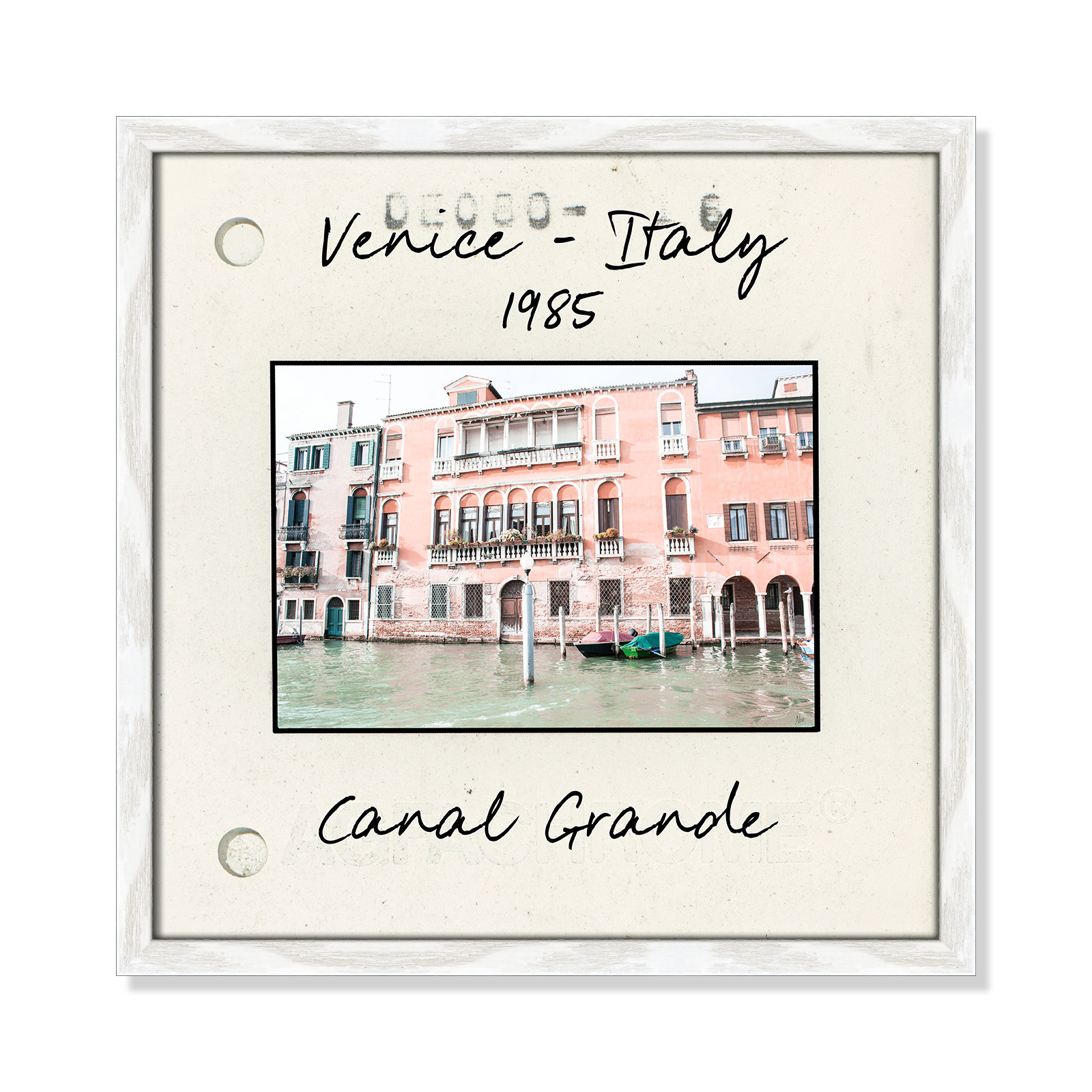 Venice, Italy - Grand Canal Print by Nan, 17" H x 17" W x 0.75" D, White Single Picture Framed Paper