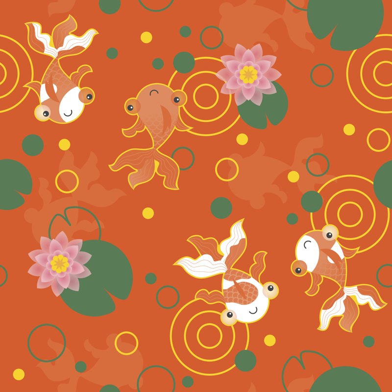 Mignon poisson rouge Kawaii par Macy75, H 12 po x l 12 po