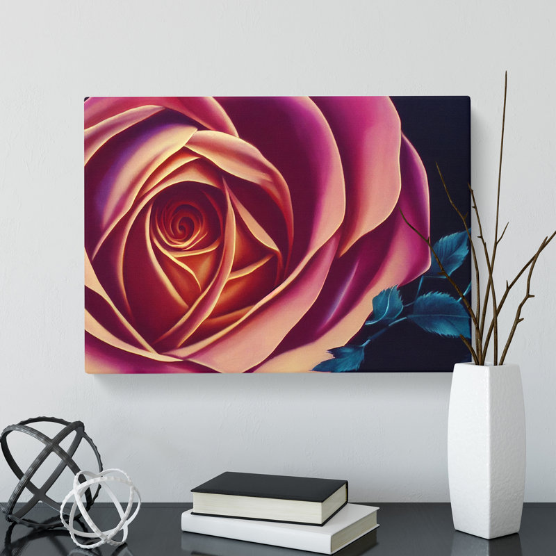 Legendary Rose Flower - Wrapped Canvas, 35cm H x 50cm W x 3cm D