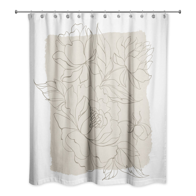 Deralin Floral Shower Curtain, Beige