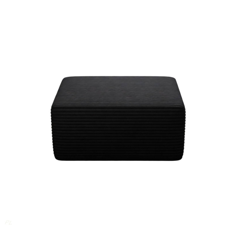 Ottoman Footrest With Removable Washable Cushion, Black