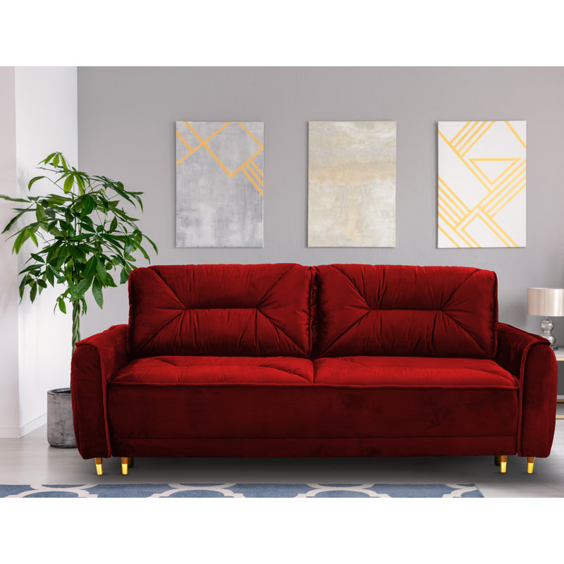 Alixandra 3 Seater Sofa & Chaise, Red