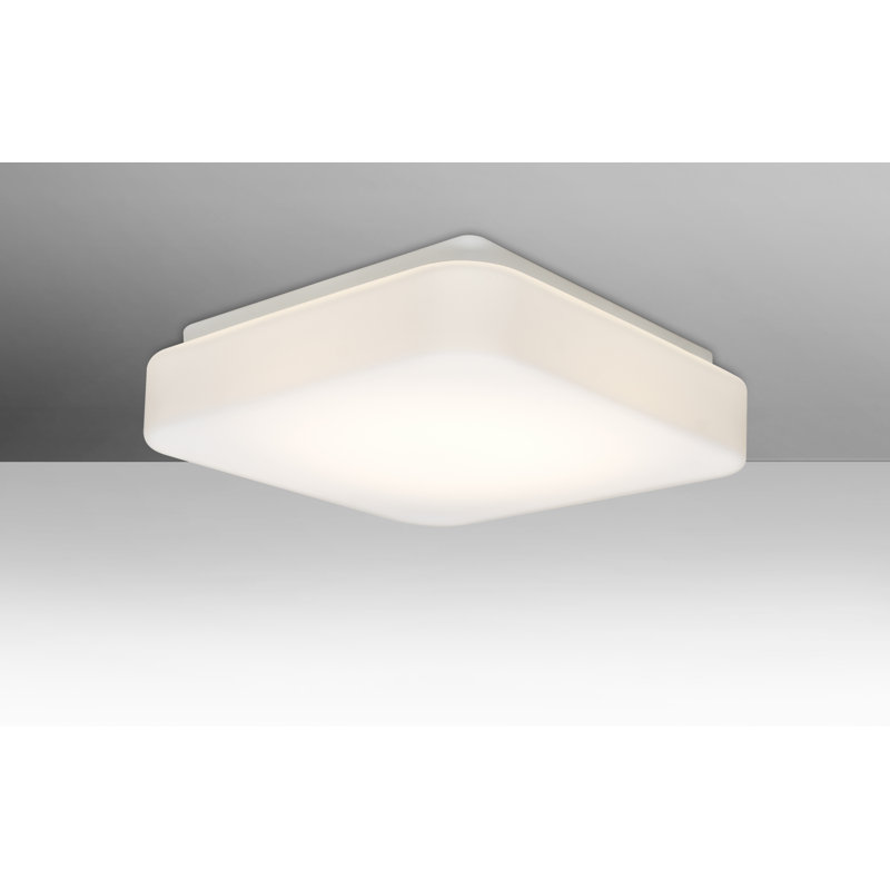 Carpen Glass LED Flush Mount, 3.5" H x 14" W x 14" D