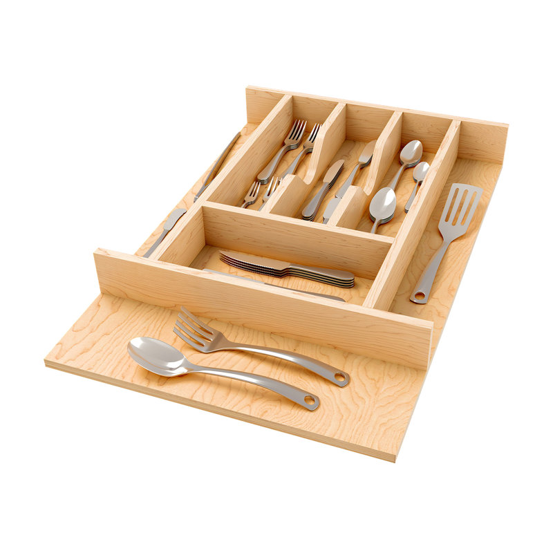 Rev-A-Shelf Natural Maple Right Size Utensil Drawer Insert, 2.36" H X 13.23" W X 19.49" D