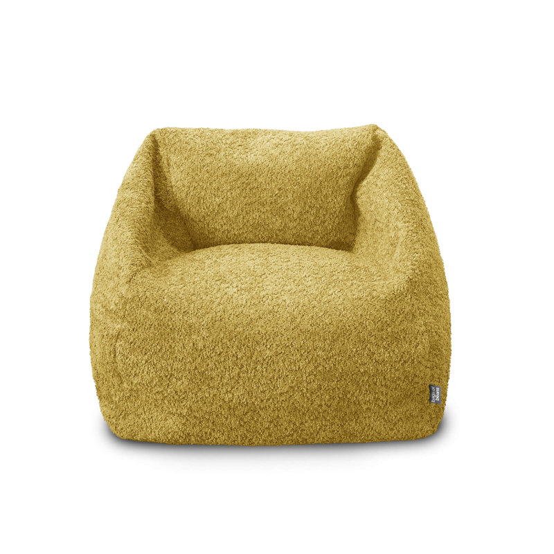 Polyester Refillable Bean Bag Chair, Yellow