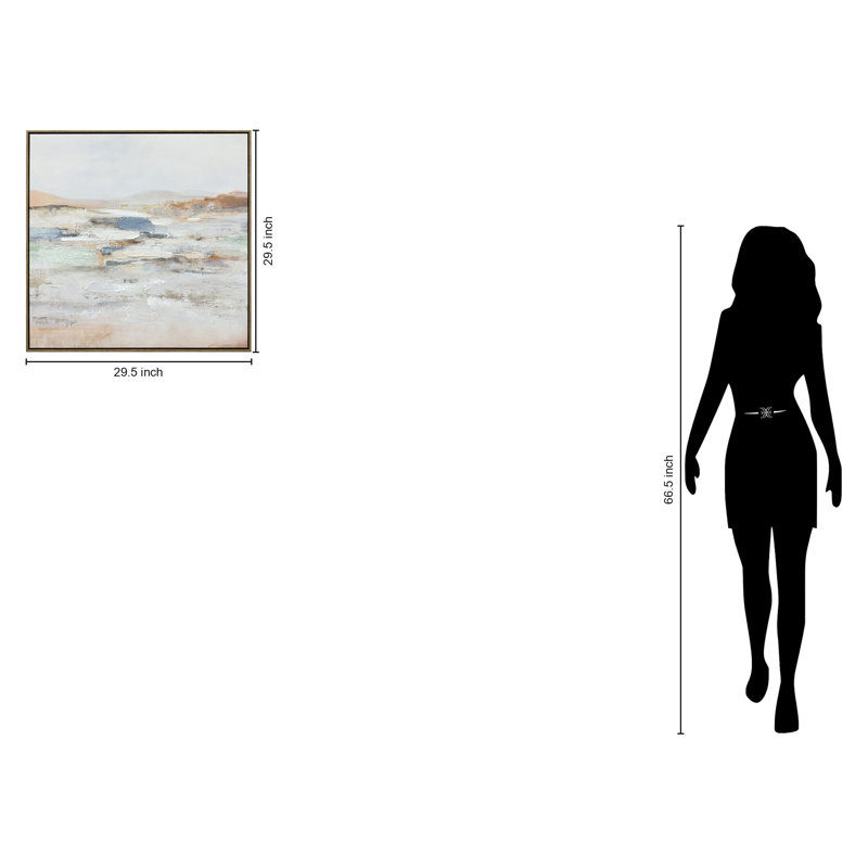 Art mural encadré Serene Horizons I, 30 po x 30 po, cadre naturel