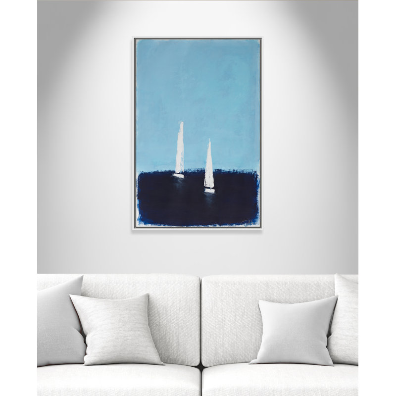 «Morning Sails II» par , Framed Canvas, 25.5'' W x 37.5'' H, Flotteur blanc