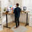 Nahriah 63'' L-Shaped Height Adjustable Standing Desk Electric Corner Table With Free Large Mouse Pad For Home Office Gaming-1788095092