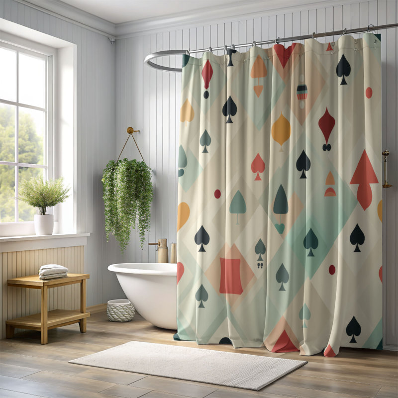 Game Elements - Rideau de douche Premium, H 74 po x l 71 po