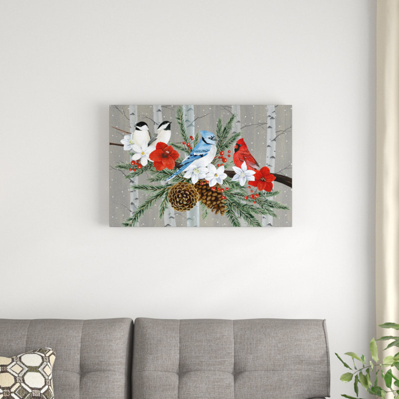 Birch Birds Collection A by Grace Popp - Graphic Art Print, Wrapped Canvas, 51cm H x 76cm W