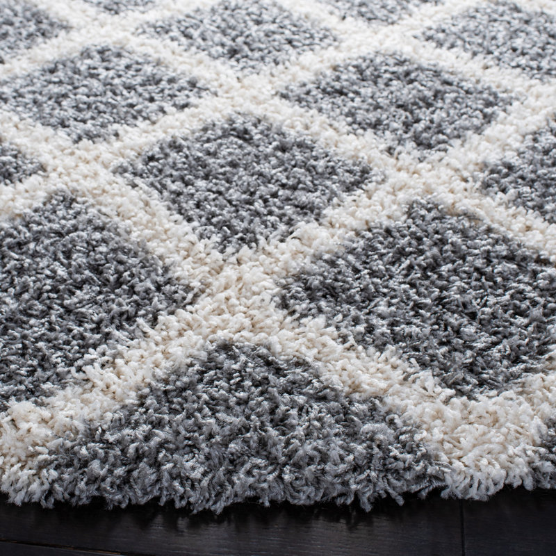 Arsheq Shag Performance Geometric Rug, Round 6'
