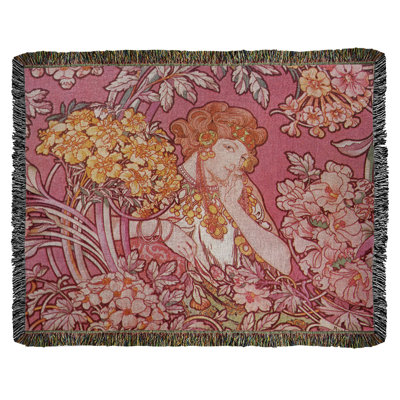 Jeté en coton alphonse muchas from fleurs