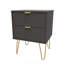 Turah 2 Drawer Bedside Cabinet (Ready Assembled)-1665577656