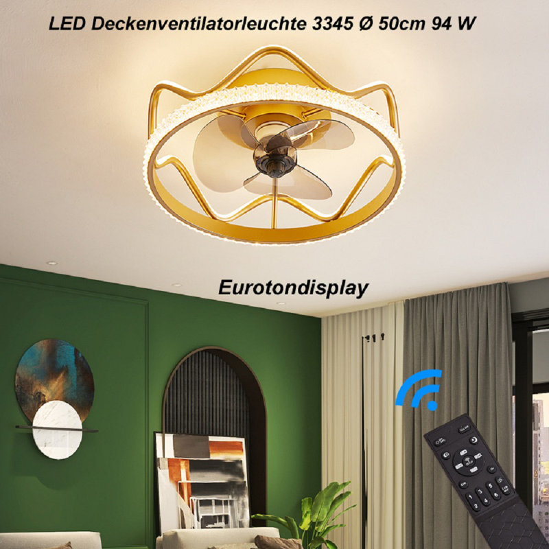 Stokes 28cm Ceiling Fan with LED Lights