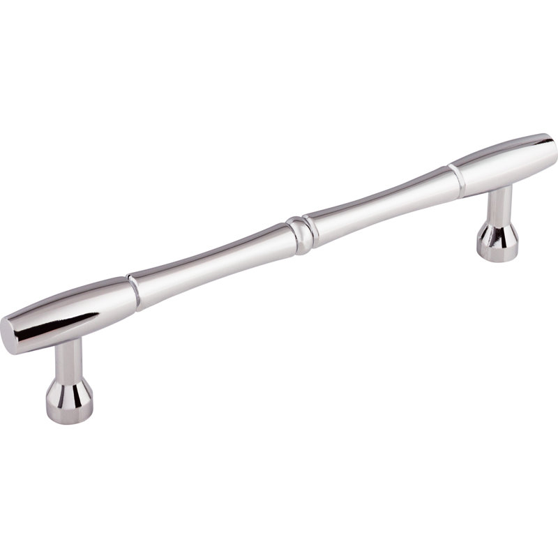 Bamboo Bar Pull, Polished Chrome, 7" Center to Center