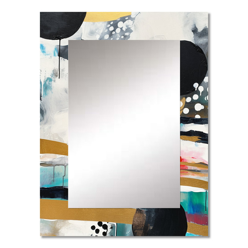 Découverte de la magie de Boho II - grand miroir abstrait, décor de miroir mural unique et moderne, impression d'art en métal