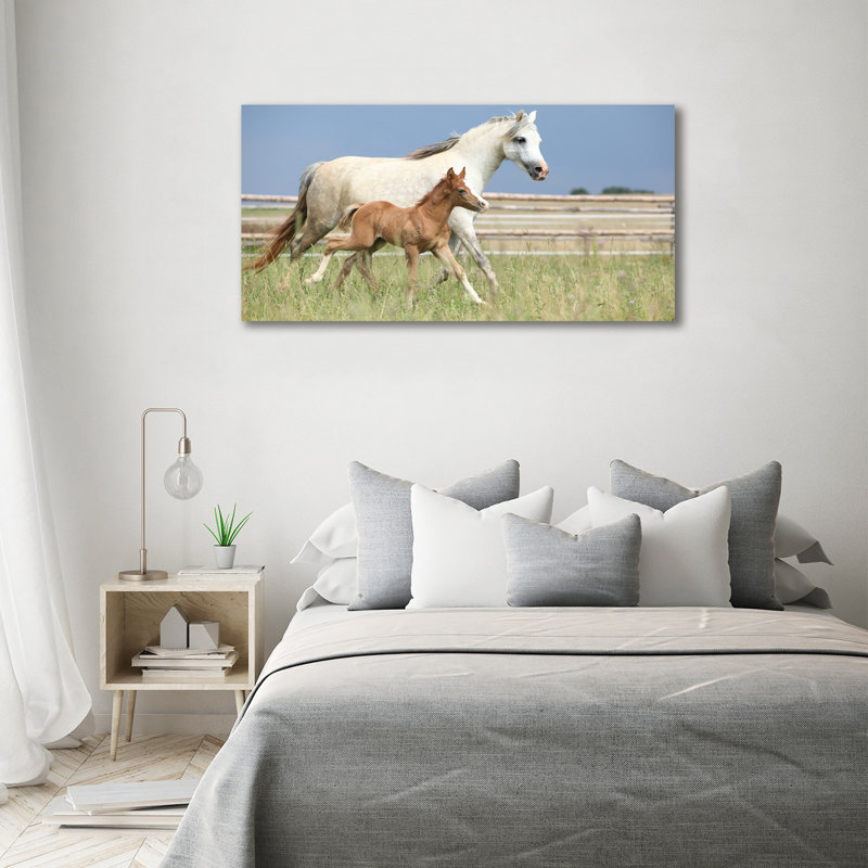Mare With Foal - Wrapped Canvas Print