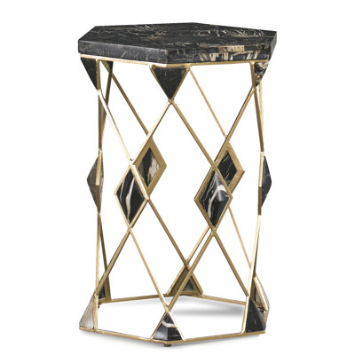 Hex Stone Top End Table