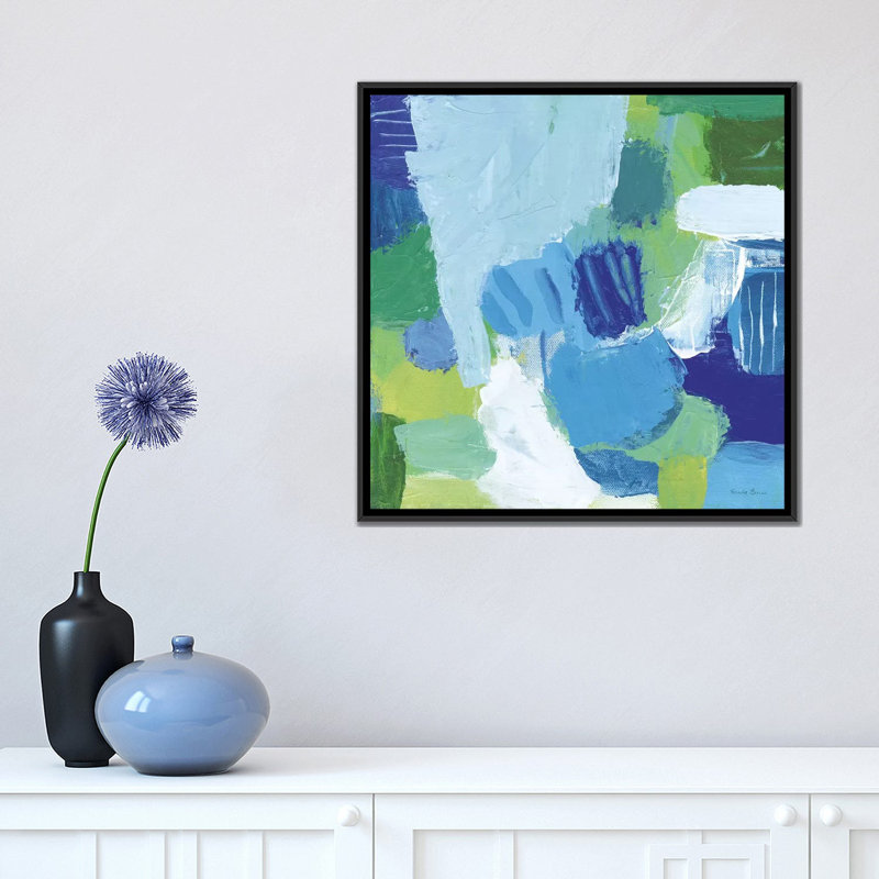 « mountain reflection i » par farida zaman, impression sur toile tendue, H 18 po x l 18 po x P 1,5 po, Toile avec cadre noir