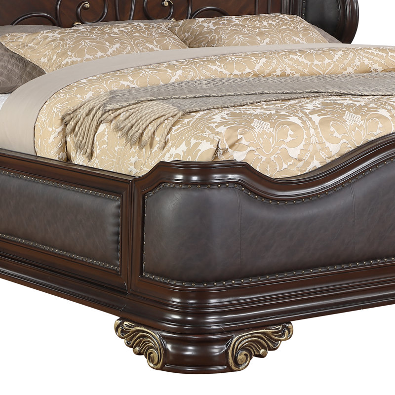Faxon King 3PC Dark Walnut, King, 3 Pcs: Bed, 2 Nightstands, Dark Walnut