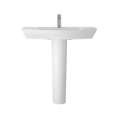 Nuie Maya 850mm L x 465mm W White Vitreous China Rectangular Sink with Overflow