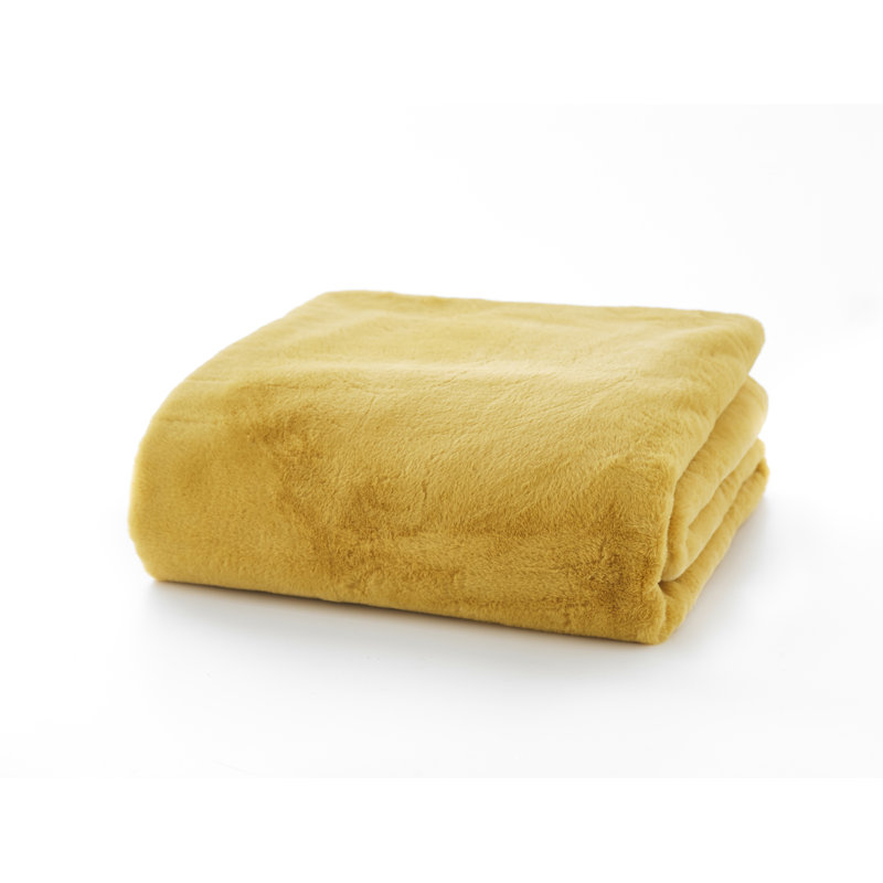 Quilted Throw Blanket, Mustard