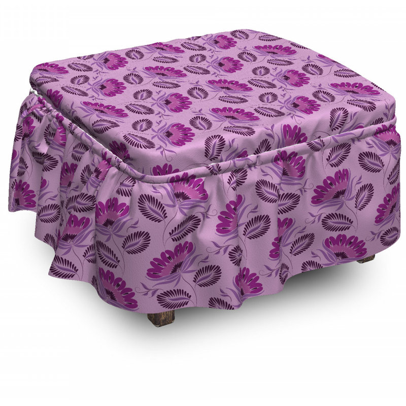Ensemble de housse pour repose-pieds à coussins carrés de boîte 2 pièces nature inspiflora